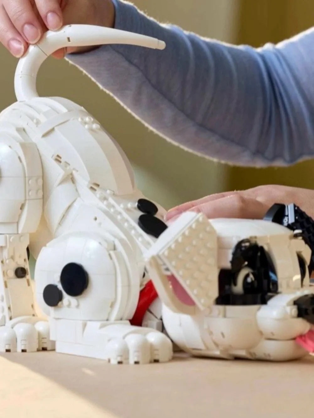 LEGO White & Black Dalmatian Figure with Blue Collar and Gold Badge